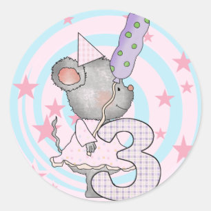 マウスの誕生日Tシャツとギフト ラウンドシール