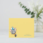 マウスの身に着けているパーティーの帽子の平たい箱はメッセージカード感謝していしています 招待状 (スタンド正面)