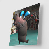 マウスはカバKOを打ちます スクエア壁時計 (傾斜)