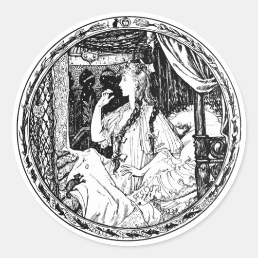 マウスはプリンセスステッカーからリングや輪を盗む ラウンドシール (正面)