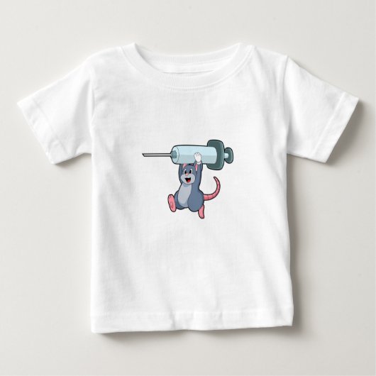 マウスをナースとしてシリンジ.PNG ベビーTシャツ (正面)