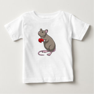 マウスをボクシングにボクシング手袋 ベビーTシャツ