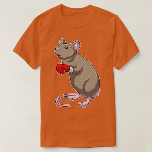 マウスをボクシングにボクシング手袋 Tシャツ (デザイン正面)