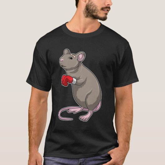 マウスをボクシングにボクシング手袋 Tシャツ (正面)