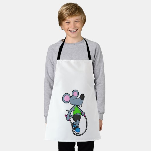 マウスをロープでフィットネスする エプロン (着用した状態)