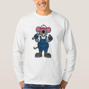 マウスを整備士としてネジとスパナ Tシャツ