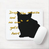 マウスを落として下さい! 黒猫は腕時計にあります! マウスパッド (マウス)