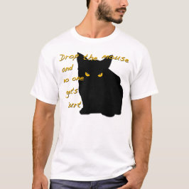 マウスを落として下さい! 黒猫は腕時計にあります! Tシャツ