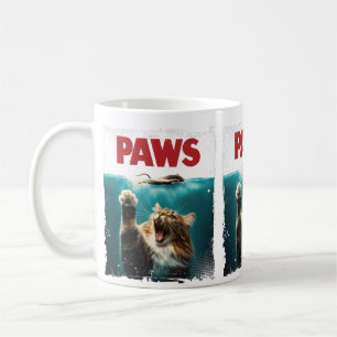 マウスを追いかけるPAWSパロディユーモアのあるネコ猫 コーヒーマグカップ
