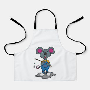 マウスを釣り針で魚釣り エプロン