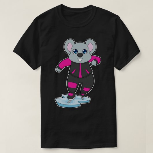 マウスアイススケートで滑るアイススケート Tシャツ (デザイン正面)