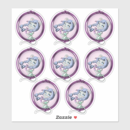 マウスアニメガール シール (シート)