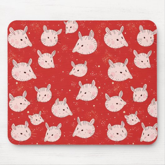 マウスイラストレーションパターン マウスパッド (正面)