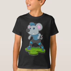 マウスインラインスケートで滑るローラーのスケート Tシャツ