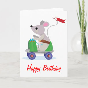 マウスオンアスケートスクーター誕生日 カード