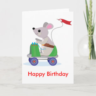 マウスオンアスケートスクーター誕生日 カード
