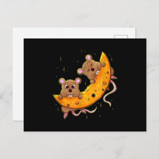 マウスオンチーズムーンギフト低いカルブダイエットチーズ 案内ポストカード (正面/裏面)