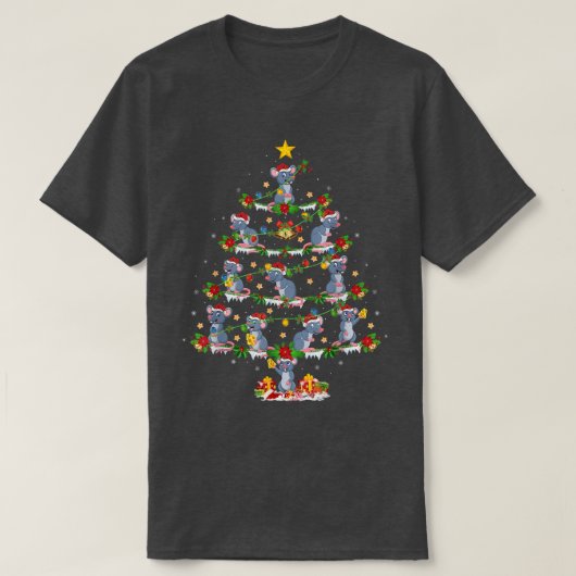 マウスオーバークリスマスライトマウスクリスマスツリー Tシャツ (デザイン正面)