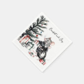 マウスカップルとクリスマスツリーホリデーナプキンズ スタンダードカクテルナプキン (角)