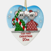 マウスカップル初めてのクリスマスオーナメント セラミックオーナメント (右)