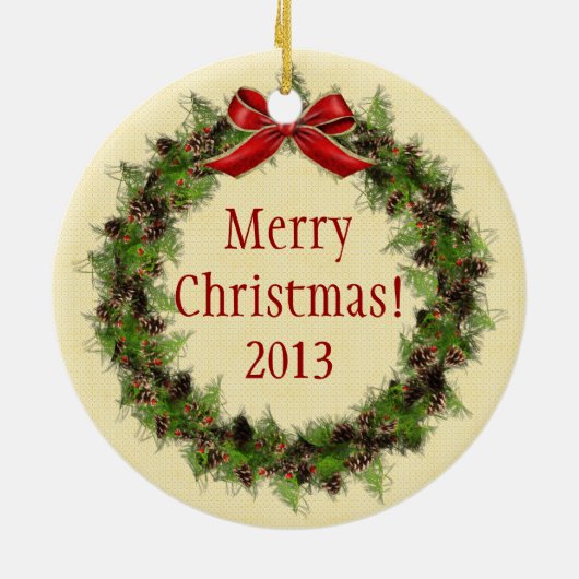 マウスキングリースラウンドクリスマスオーナメント セラミックオーナメント (裏面)