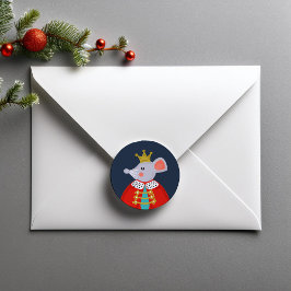 マウスキング – くるみ割りキャラクター ラウンドシール