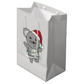 マウスクリスマスウィンターアニマルズホリデーネズミ ミディアムペーパーバッグ (正面アングル)