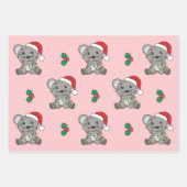 マウスクリスマスウィンターアニマルズホリデーネズミ ラッピングペーパーシート (正面3)