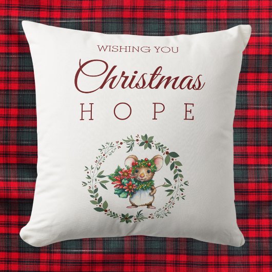 マウスグランドペアレントファミリーフォトクリスマスリース クッション