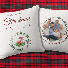 マウスグランドペアレントファミリーフォトクリスマスリース クッション