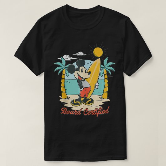 マウスサーフボード認定サマービーチグラフィック Tシャツ (デザイン正面)