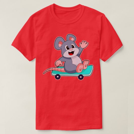 マウススケータースケートボード Tシャツ (デザイン正面)