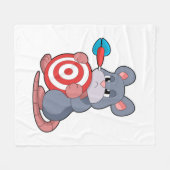 マウスダーツダーツダーツボード フリースブランケット (正面(横))