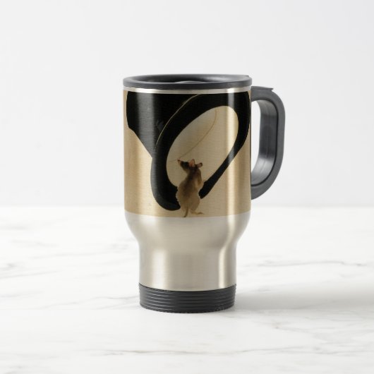 マウストップハットラ中国のットイヤー〔占星術の〕十二宮図誕生日TMg トラベルマグ (正面右)