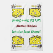 マウスネズミカットチーズミュージックキッチンハンドタオル キッチンタオル (縦)