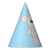 マウスネズミ誕生日パーティーブルー パーティーハット (左)