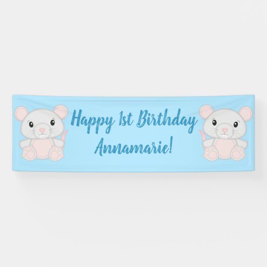 マウスネズミ誕生日パーティー 横断幕 (横)