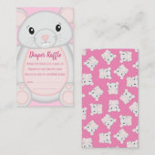 マウスネズミ赤ちゃんシャワーピンク エンクロージャーカード (正面/裏面)