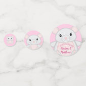 マウスネズミ赤ちゃんシャワーピンク コンフェッティ (裏面)