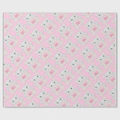 マウスネズミ赤ちゃんシャワーピンク ラッピングペーパー (フラット)