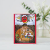 マウスハイゲまたはクリスマスのホームのための休日 ポストカード (スタンド正面)