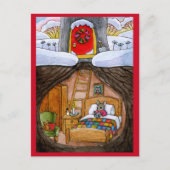 マウスハイゲまたはクリスマスのホームのための休日 ポストカード (正面)