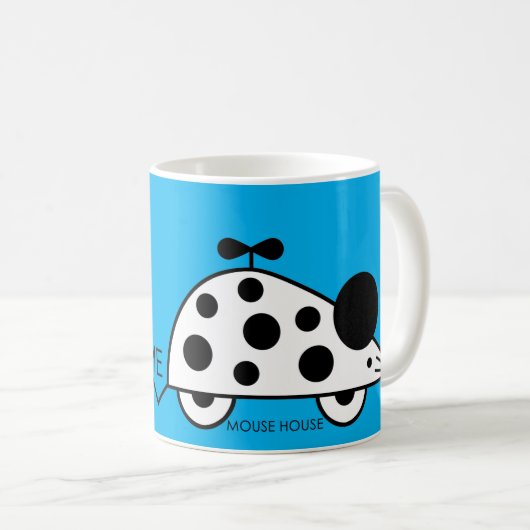 マウスハウスBWターコイズマグ コーヒーマグカップ (正面右)