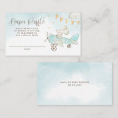 マウスパイロット飛行機赤ちゃんシャワーおむつラッフル エンクロージャーカード (正面/裏面)