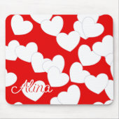 マウスパッドと名前をカスタムする赤と白、 マウスパッド (正面)