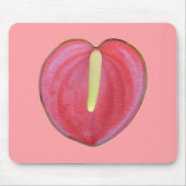 マウスパッドに赤いアンスリウムの花を印刷 マウスパッド (正面)