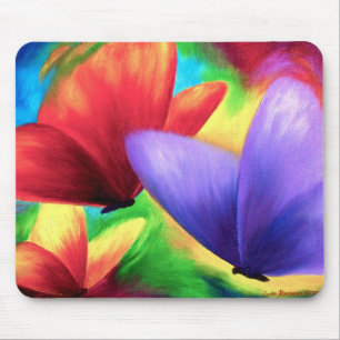 マウスパッドの芸術のカラフルな蝶絵画 マウスパッド