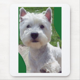 マウスパッドの誕生日の上のWestie 「こんにちは」足 マウスパッド