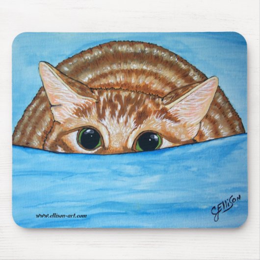 マウスパッドを急襲すること準備ができた猫 マウスパッド (正面)