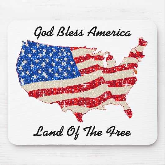マウスパッドアメリカ国旗God Bless America マウスパッド (正面)